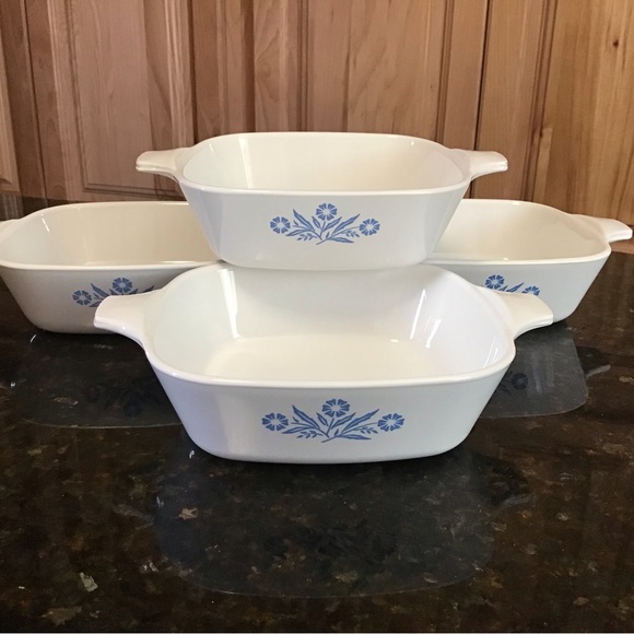 4 Vintage Corning Ware Blue Cornflower Casserole Dish 1 3/4 Cup P-41-B NO LIDS - Picture 5 of 5
